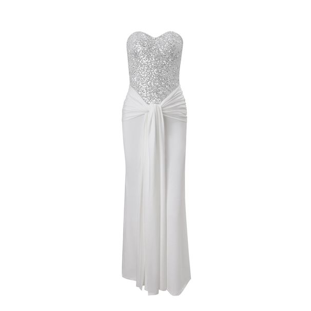 Summer New Style Women's Sexy Strapless Rhinestone High Waist Slim Fit Strappy Solid Color Dress Hot Girl Fashionable_ecoleips.com