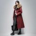 Women's Detachable Rabbit Fur Parka Coat, Knee-Length & Ankle-Length Winter Jacket With Hood, Windproof Outerwear For Extreme Cold (M-XXXL), Wine Red_ecoleips.com