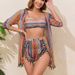 Women's Flowy Fringe Bikini Set 4-Piece Modest Swimwear With Removable Pads - Amber Color (S/M/L/XL)_ecoleips.com