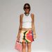 Verve S32261 New Women's Sexy Tie Mini Strap Printed Skirt_ecoleips.com