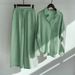 Women's Retro Cotton Linen Shirt Set High Waisted Loose Trousers Artistic Two Piece Outfit plus Size Autumn Winter Clothing_ecoleips.com