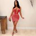 cross Border European And American Chest Wrap Slim Sexy Hot Diamond Pearl Irregular Hip Dress Short Skirt Women's Clothing_ecoleips.com