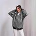 Oversized Striped Fleece Hoodie – Cozy Unisex Pullover With Drop Shoulder_ecoleips.com