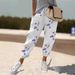 Women's Printed Cotton And Linen Casual Pants With Pocket_ecoleips.com