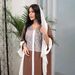 Women’s Clothing Muslim robe satin contrast color stitching sequin long skirt does not include headscarf_ecoleips.com