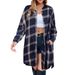 Women's Clothing Elegant Plaid Long Sleeve Shirt Autumn Top Regular Fit Polyester Blouse_ecoleips.com