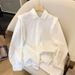 Women's Long Sleeved Beaded Loose Fitting Blouse Stylish Top For Spring And Autumn_ecoleips.com