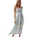 25 Year Summer New High-end Floral Strapless Dress, Beach Vacation, Beach, Fungus Edge Dress_ecoleips.com