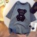 Women's Short Sleeve T-Shirt Korean Style Loose Fit Summer Fashion Embroidered Bear Top For Spring And Summer_ecoleips.com