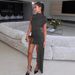 Women's Sexy Solid Color Round Neck One Shoulder Ruched Asymmetrical Bodycon Mini Dress – Elegant Evening Gown_ecoleips.com