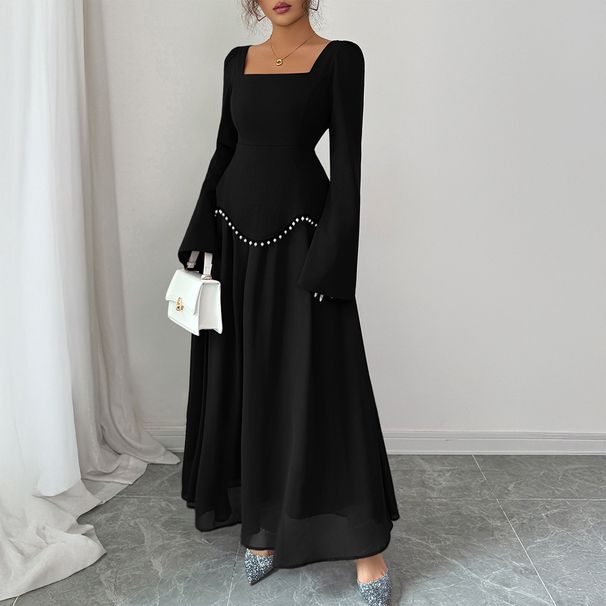 Diyun European And American Evening Style Elegant Sleeve Long Dress Women's Clothing 2025 Autumn Winter_ecoleips.com