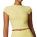 Women's Clothing Sports Yoga Clothes Women's Sanded Tight Beautiful Back Yoga Short Sleeved Running Fitness T Shirt Tops 8863_ecoleips.com