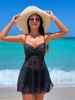 Women's Clothing Solid Color Split Swimsuit Female Hollow Conservative One Piece Skirt Bikini Swimsuit Female_ecoleips.com