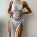 New Style European And American Solid Color Long Swimsuit Sun Protection Cover-Up Bikini Beach Skirt Three-Piece_ecoleips.com