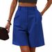 Women's Clothing new women's summer thin high waist loose slim straight casual mid length pants breathable wide leg shorts_ecoleips.com
