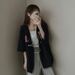 Women's Short Sleeved Cardigan Grey Sweatshirt Korean Style Sporty Loose Hoodie with Zipper Spring Summer 2023 Unique Design_ecoleips.com