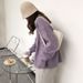 Women's Oversized Chunky Knit Sweater – Soft Round Neck Pullover In Yellow/Purple/Beige/Camel/Charcoal (S/M/L/XL)_ecoleips.com