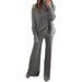 Oversized Batwing Sleeve Top & High-Waisted Wide-Leg Pants Set – Minimalist Knit Two-Piece Outfit (S-XXXL)_ecoleips.com