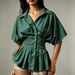 Waist Cinching Shirt Casual Versatile Striped Pleated Slimming Top For Women_ecoleips.com