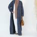 Women's Luxe 3D-Textured Maxi Dress With Princess Sleeves & Belted Waist, Warm Winter Dress For Dubai & Cold Weather_ecoleips.com