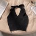 Sweet Spicy Girl Dopamine Knitted Halter Neck Camisole Women's High-End Summer Outerwear Short Backless Sleeveless Top_ecoleips.com