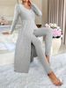 K New Design Round Neck Split Long Sleeve Two Piece Set_ecoleips.com