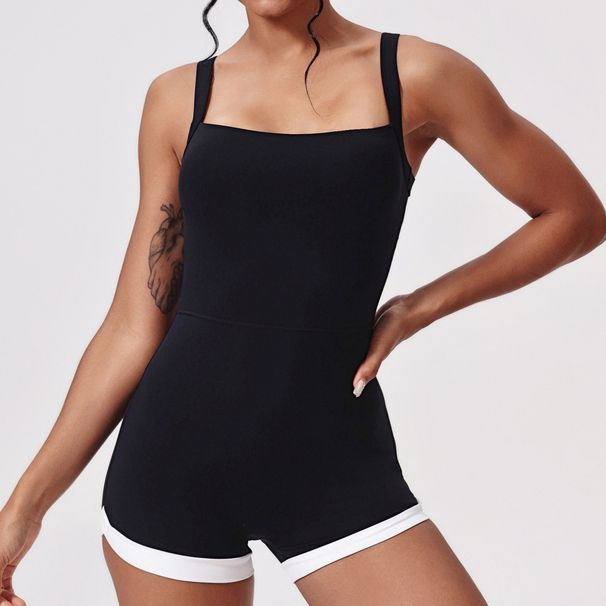Summer Women's Slim Fit Bodysuit Cross-Over Neckline Backless Versatile Solid Color Sexy Fashion Jumpsuit for Wholesale_ecoleips.com