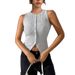 Ruihouchu European And American Women's Clothing 2025 Summer Foreign Trade Knit Vest Slim Fit Stretch Cardigan_ecoleips.com
