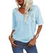 Aria Basics Aria Basics 2025 Summer Hot Item Women's Short Sleeve V-Neck T-Shirt Cross-Border Foreign Trade European And American_ecoleips.com