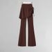 Women's Clothing Yoga Pants High Waist Slim Flared Fitness Pants New Style Side Drawstring Hip Covering Training Sports Pants_ecoleips.com