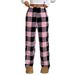 Pajama Pants For Women Elastic Waist Fuzzy Fleece Plaid Bottoms Soft Lounge Sleepwear With Pockets Plush Pajamas Pants_ecoleips.com
