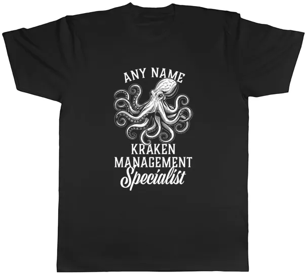 Women's T-Shirts Personalised Kraken Management Specialist Octopus Mens T-Shirt Tee Gift Top_ecoleips.com