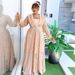 Voya Plus Size Women's Embroidered Sleeve Elegant Long European And American Dubai New Lace Dress Two-Piece Set_ecoleips.com