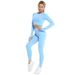 Women's Clothing Yoga Clothes Set Long Sleeve Tops Sports Tight Yoga Vest Trousers Quick Dry Fitness Clothes_ecoleips.com