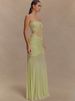 JULISSA MO Sexy Strapless See Through Lace Women Maxi Dress Green Backless Ruched Dress Summer Slim Elegant Party Evening Dress_ecoleips.com