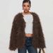 Women’s Faux Fox Fur Cropped Jacket – Ethical Fluffy Coat With Plush Collar | Winter Warm Vegan Outerwear For Casual & Night Out_ecoleips.com