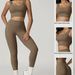 European American Style Brushed Fabric Backless Tight Set Women, High-waisted Butt-lifting Sports Outfit For Running,_ecoleips.com