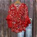 Women's Clothing Women's Floral Print Digital Casual V Neck T-Shirt Trendy Lotus Trim Creative Top For Ladies_ecoleips.com