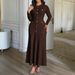 Diyun European And American Elegant Style Short Sleeve Solid Color Long Dress Women's Clothing 2025 Autumn_ecoleips.com