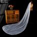 Manzhen Long Bridal Veil Ethereal Simple Wedding Dress V129 with Small Leaf Lace Trim for Women's Wedding Party Wear_ecoleips.com