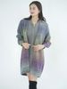Autumn Winter Wool Knit Cardigan For Women Gradient Color Mid-Length Thickened Sweater Coat_ecoleips.com