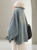 Plus-size Blue Denim Jacket For Women, 2025 Spring Autumn New Design, Loose And Slimming Top_ecoleips.com
