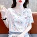 Short-sleeved T-shirt Women's Top Summer Dress New Loose Large Size Small Fresh Design Niche T-shirt Floral Shirt_ecoleips.com