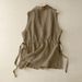 Women's Clothing large size cotton and linen vest, medium and long thin sleeveless suit vest_ecoleips.com
