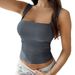 Diyun 2025 Spring Summer European American Style Tops Vest Women Y2K Solid Color Sexy Hot Girl Crop Top Short_ecoleips.com