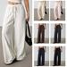 Women's Wide Leg Pants Drawstring Waist Casual Striped Elastic Trousers Multiple Contrast Colors Available_ecoleips.com