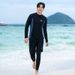 Aria Basics One-piece Unisex Swimwear, Two-piece Long-sleeve Long-pants Diving Surfing Suit, Fashionable Color-blocking,_ecoleips.com