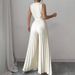 Women's Clothing Suit Collar Dress Color V Neck Tie Waist Pleated Skirt_ecoleips.com