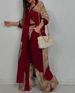 Women's Clothing Women's Fashion Casual Colorblock Loose Shirt Tops Trousers Two Piece Set_ecoleips.com