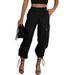 Women’s Clothing Summer New Women's Loose Casual Parachute High Waist Elastic Drawstring Pocket Overalls Trousers_ecoleips.com